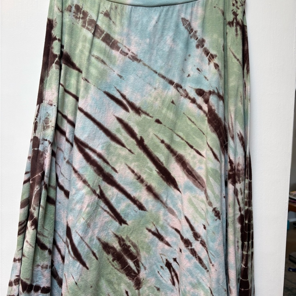 Tryst Tie Dye Asymmetrical A-Line Skirt